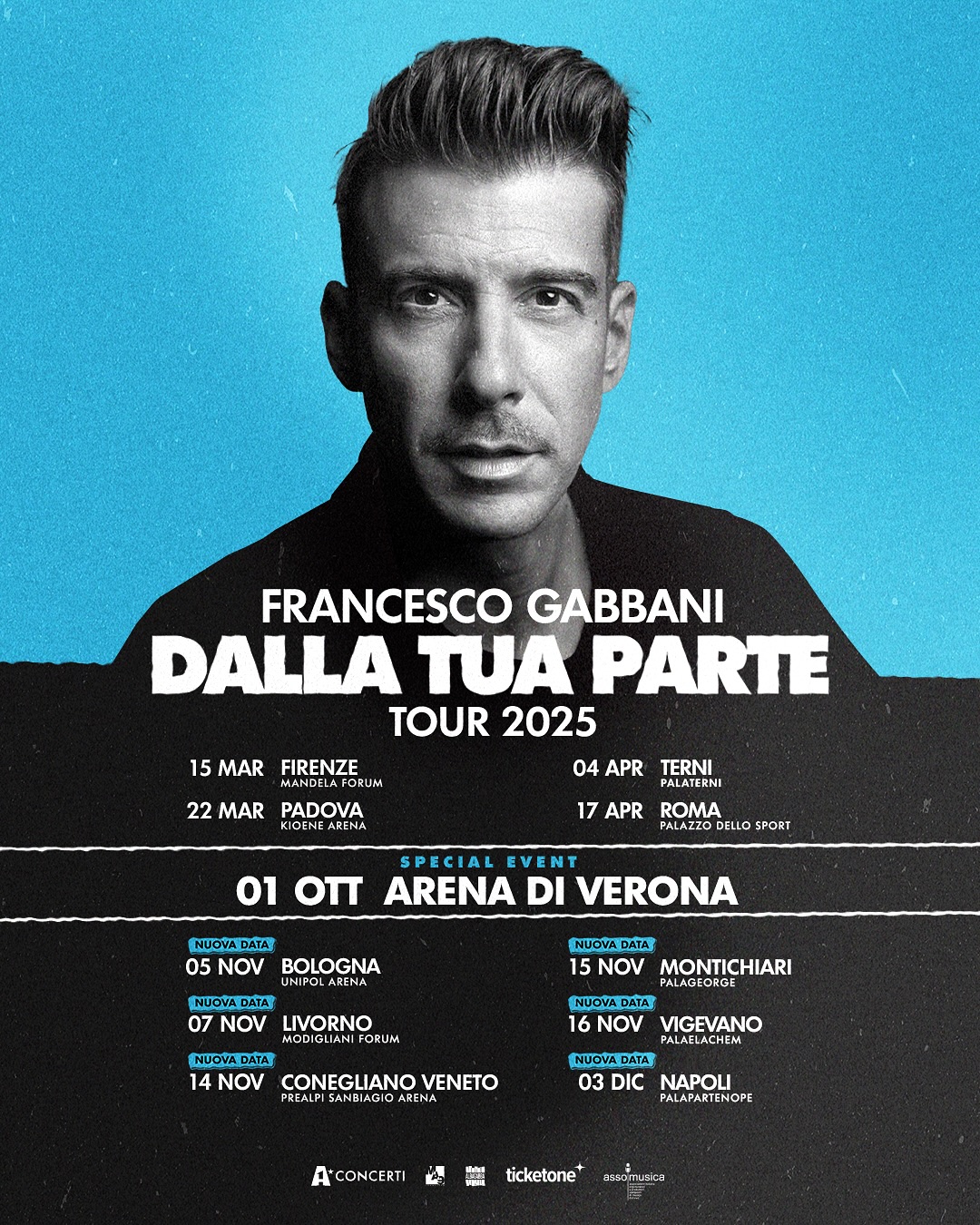 Francesco Gabbani Dalla Tua Parte Tour Poster 2025